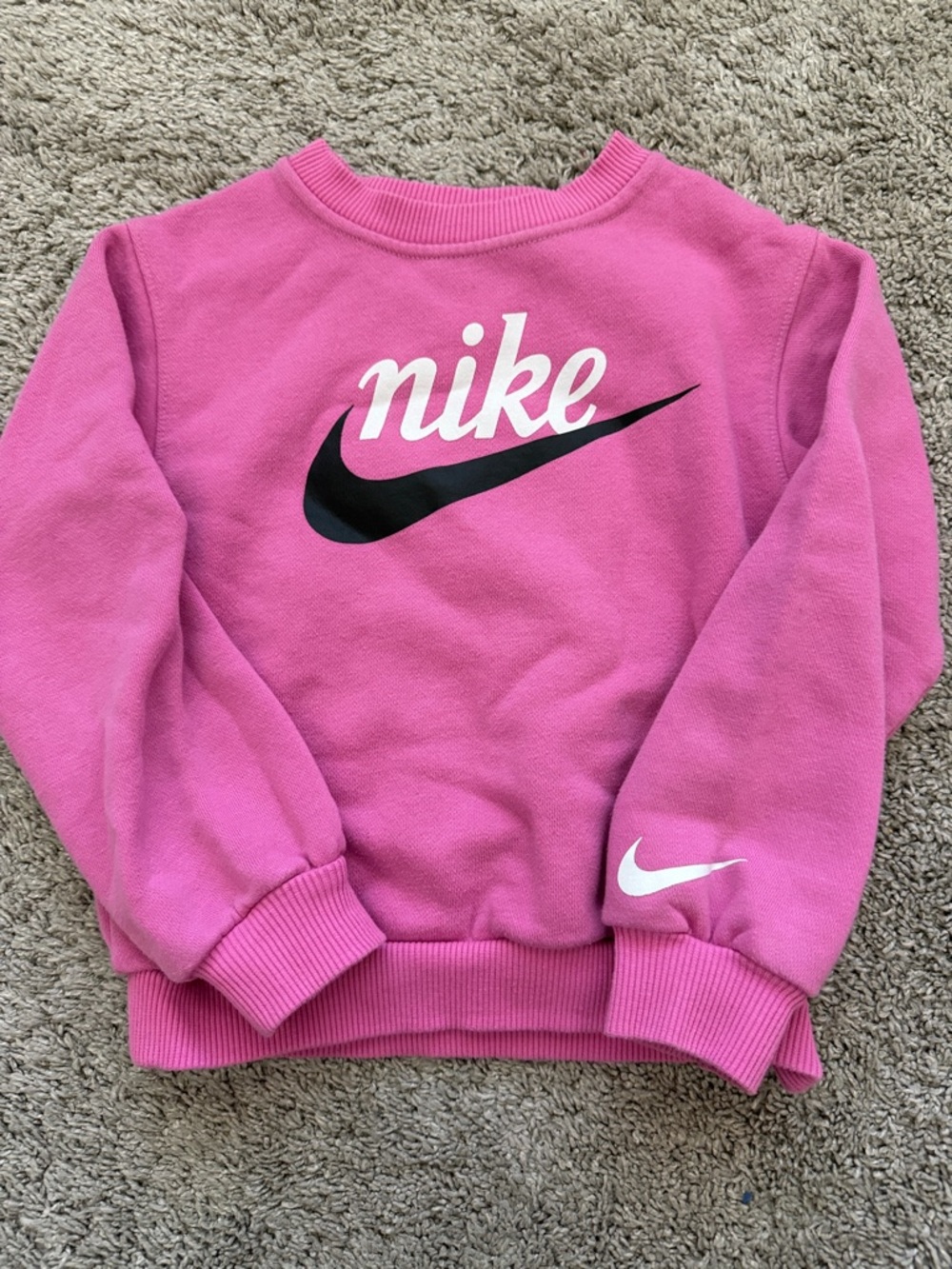 Nike Kids Pink Logo Crewneck Sweatshirt